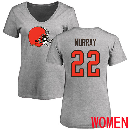 Cleveland Browns Eric Murray Women Ash Jersey #22 NFL Football Name and Number Logo T Shirt->women nfl jersey->Women Jersey